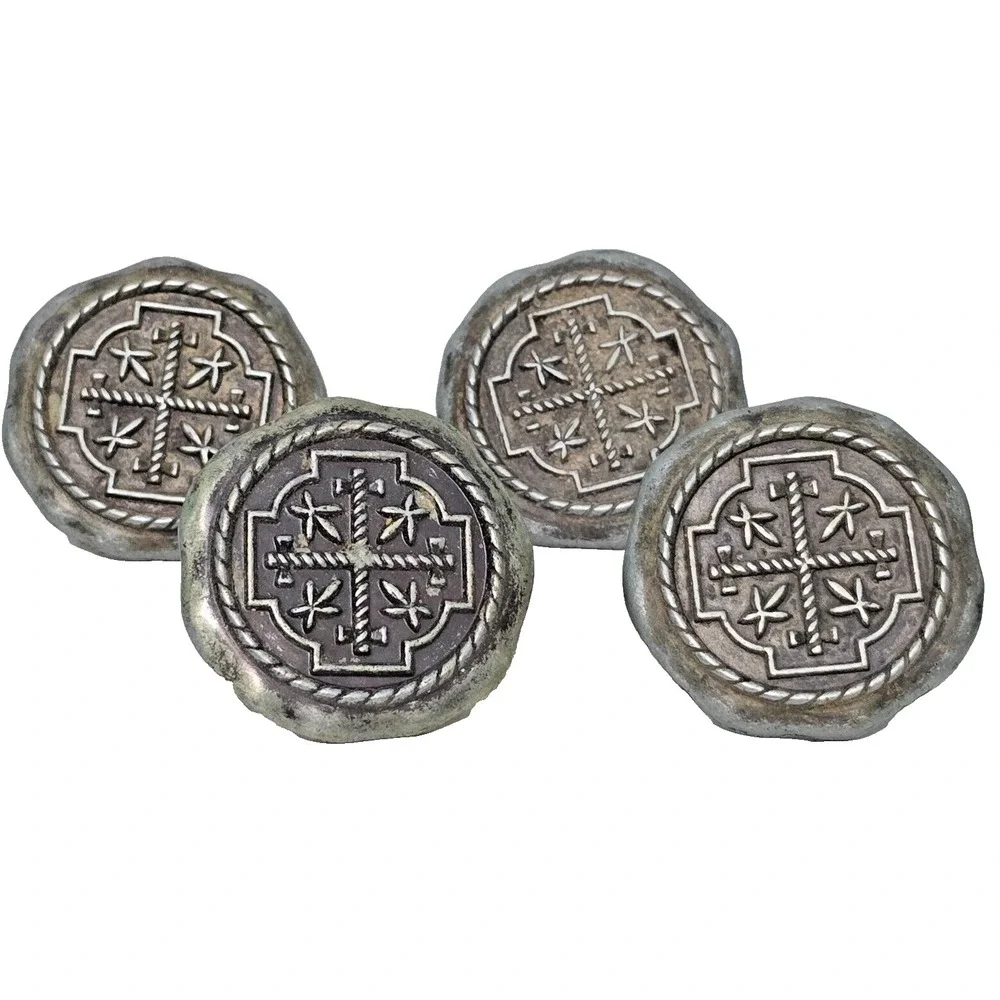 4 Vintage National Lock Antique Gold 1-1/2" Rope Braid Furniture Knob 63-3469 - Picture 3 of 14